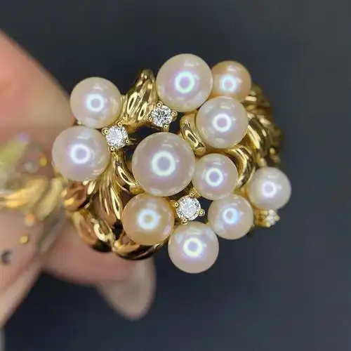 田崎品牌天然珍珠戒指手饰