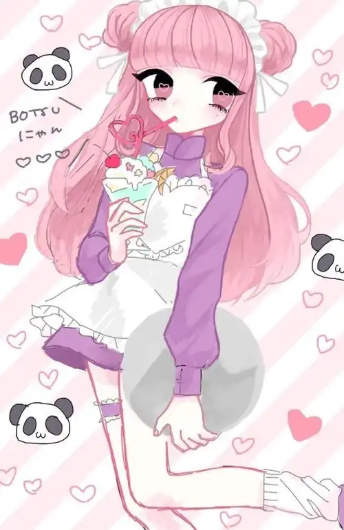 iphone壁纸 电脑壁纸 插画 文字 动漫 平铺 萌物 软妹 少女心 粉色