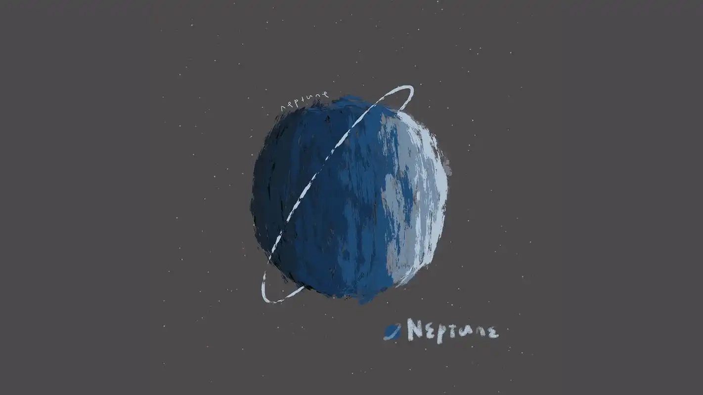 九大行星极简手绘高清桌面壁纸