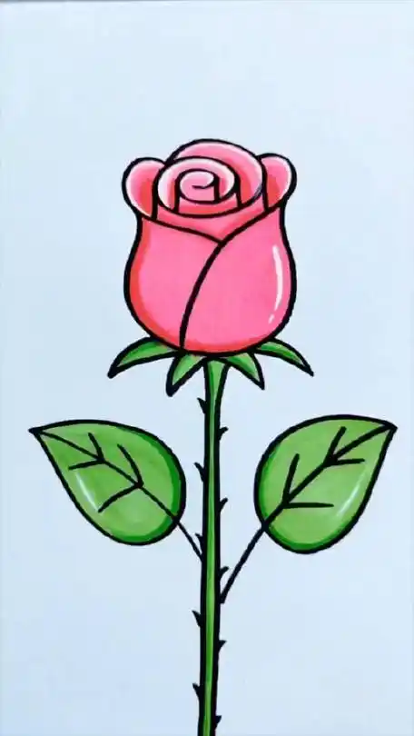 这样画玫瑰花好简单