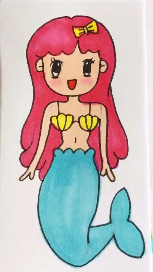 画画原来如此简单#学画美人鱼简笔画
