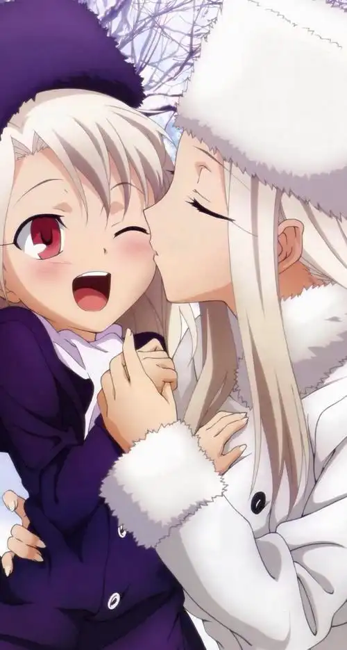 浪漫情侣接吻卡通手机壁纸744*1392_卡通_手机壁纸下载_美桌网