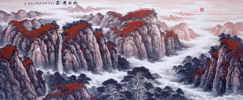 旭日东升  95x236cm