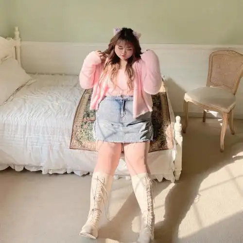 200斤温柔风穿搭超粉嫩穿搭大码女孩