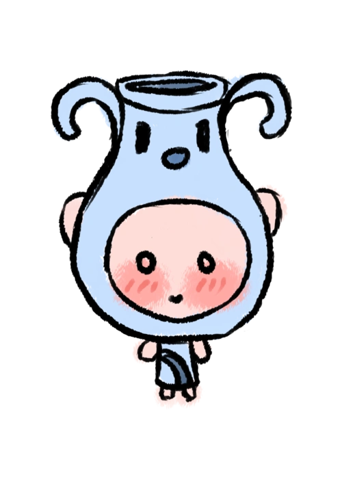 水瓶座的卡通小人素材