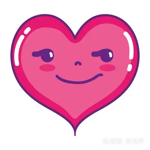 kawaii可爱的心可爱的爱情矢量插图