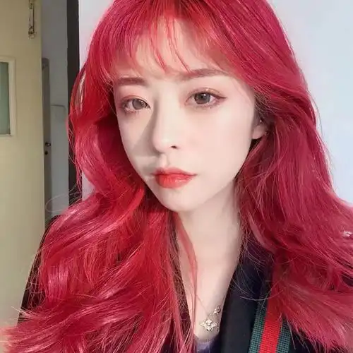 染发潮色持久性染发剂海王红媚拉复古红色2021流行色彩染