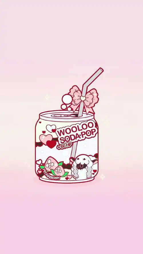 萌系手绘饮料创意手机壁纸