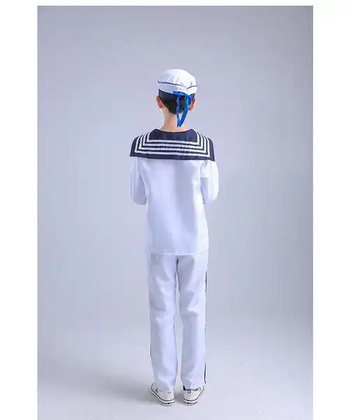 儿童小海军白色演出服装夏令营男童女童水手服军歌表演合唱舞蹈服