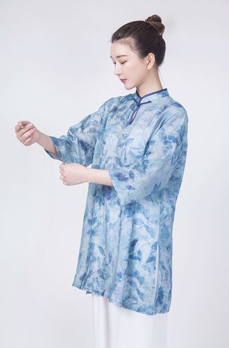 太极服女装2021新款夏天棉麻苎麻薄太极拳练功服女服装中