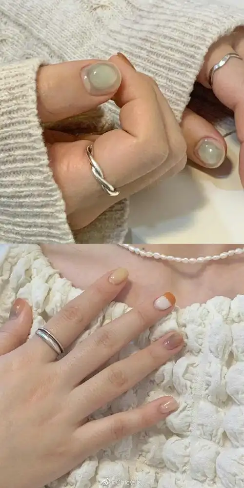 十分少女的韩国浅色系美甲灵感立刻冲去做个晶莹剔透又浪漫特别的同款