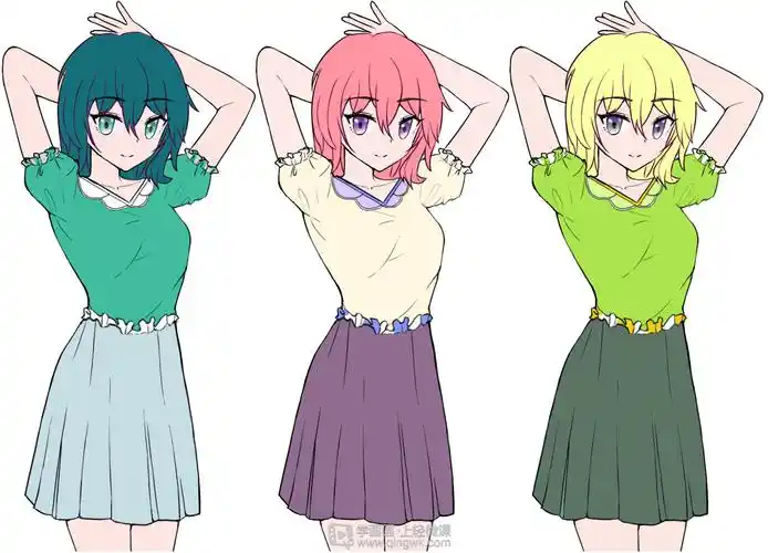 《配色练习—角色插画人物配色训练》by 白一