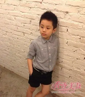 男士理平头发型的步骤 2017男儿童流行发型(4)