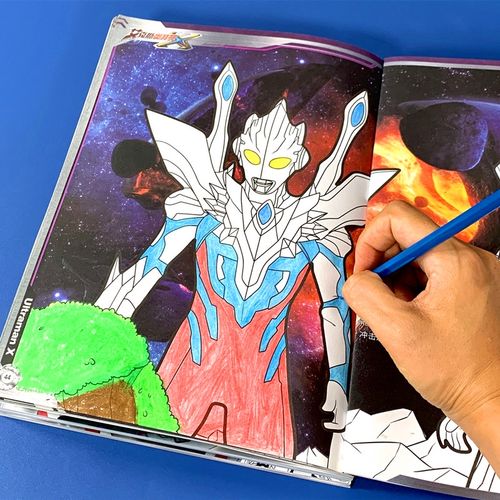 赛罗奥特曼卡通画画本涂色书4儿童图画本填色绘画6男孩益智玩具78