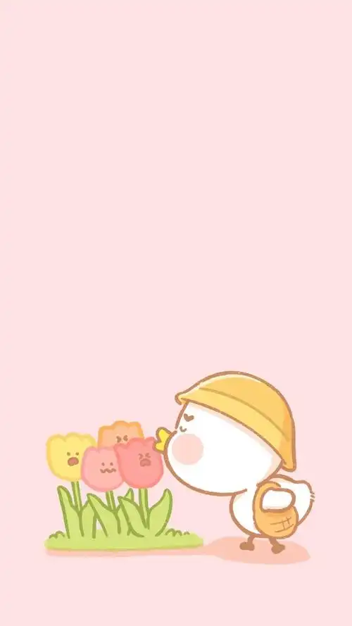 可爱卡通豆酱萌鸭背景图