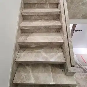 上海天然大理石楼梯踏步加工别墅室内人造石板材岩板楼梯踏步台阶