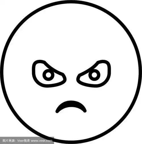 剪影表情符号脸愤怒的表情