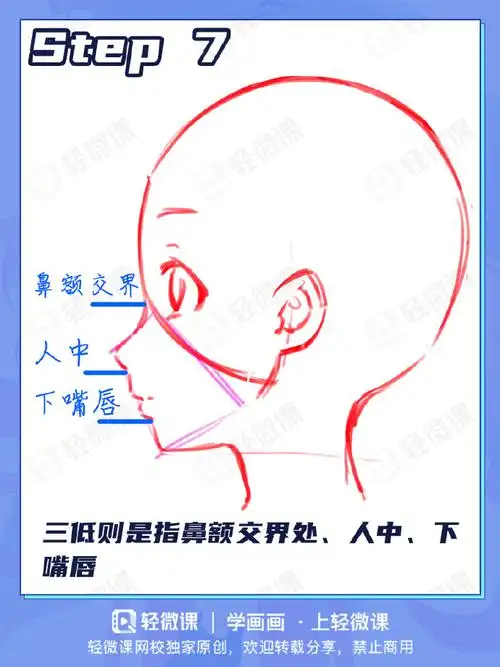 学画画上轻微课##绘画入门教程##侧脸画法