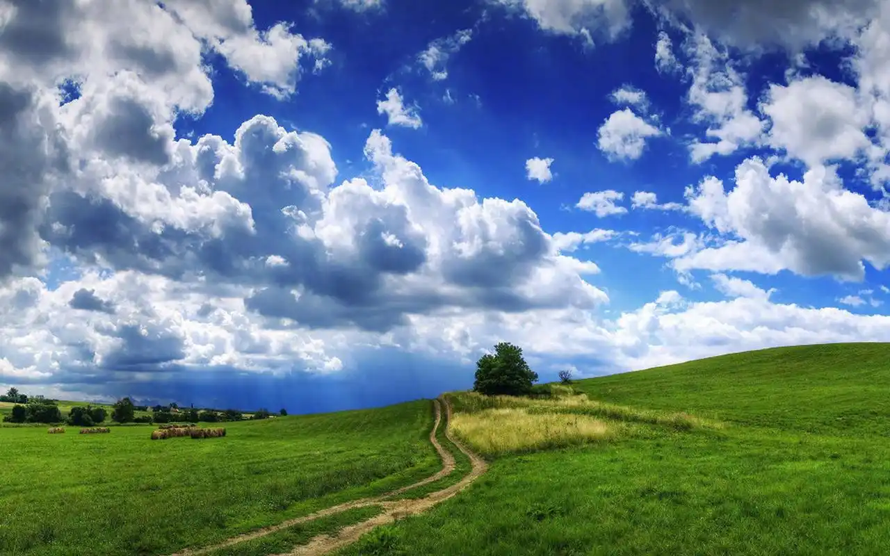 蓝天白云唯美风光图片桌面壁纸高清大图预览1920x1200_风景壁纸下载