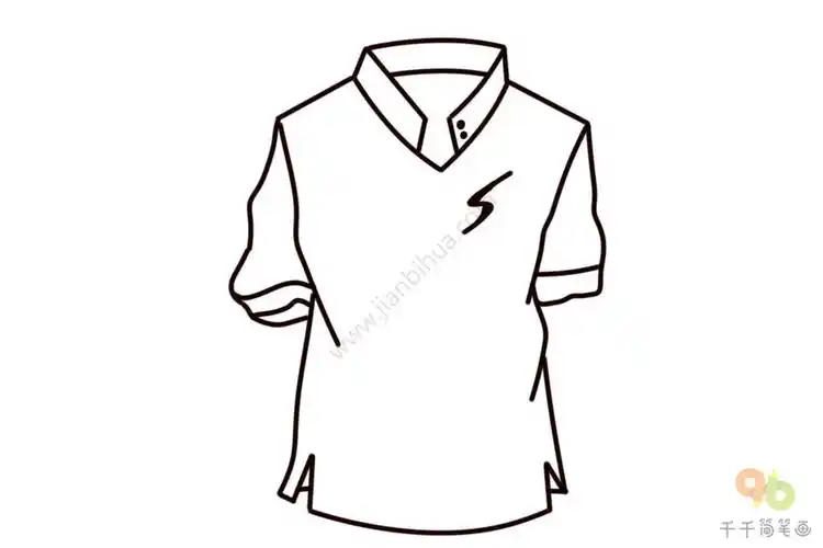 立领短袖简笔画图片