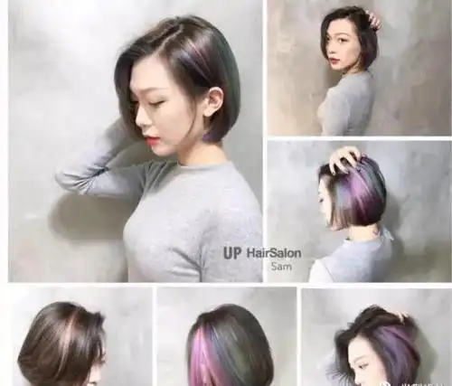 短发 染了颜色你会更美,挑染发型