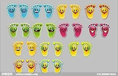 可爱脚板印简笔画