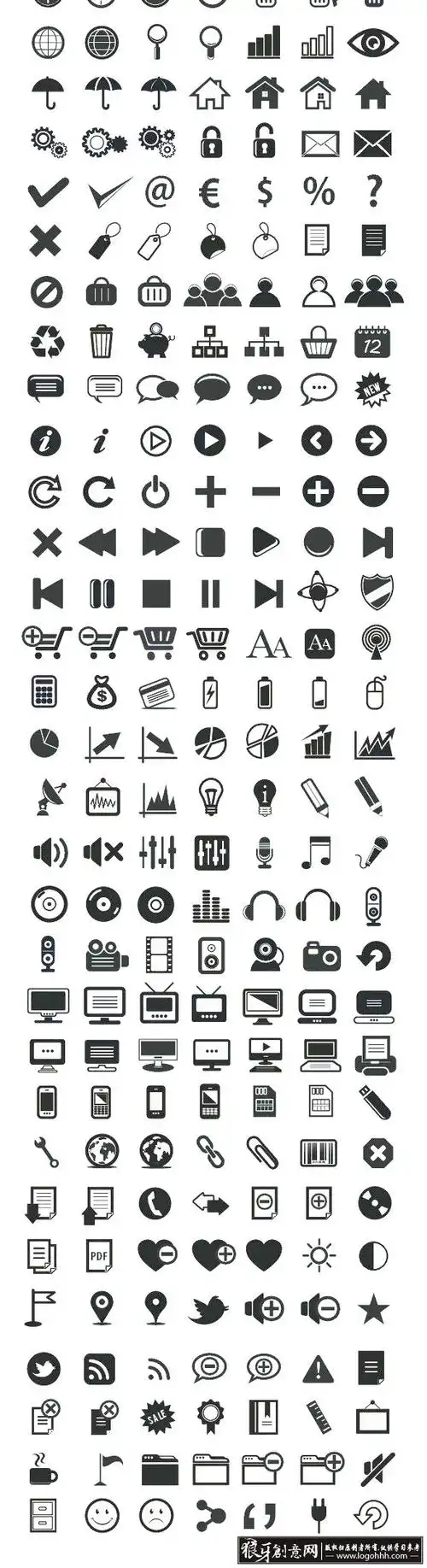 图标标签常用生活图标矢量图矢量商务图