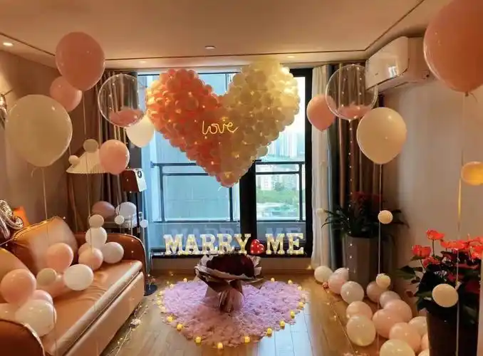 家里求婚生日气球布置
