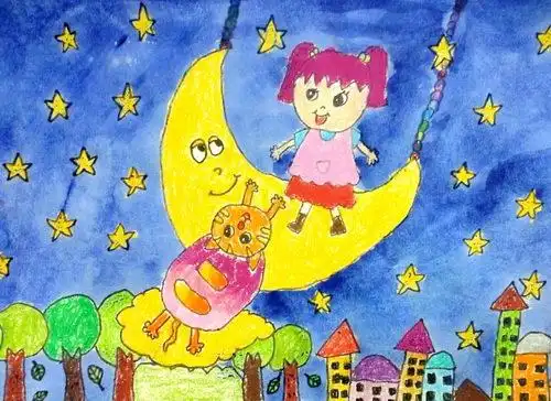 少儿书画作品-我的梦/儿童书画作品我的梦欣赏_中国少儿美术教育网