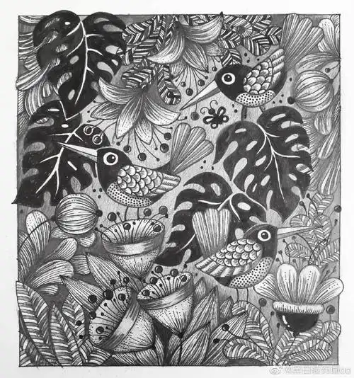 上了生活的贼船,就做快乐的海盗#黑白线描插画##黑白装饰画#创意儿童