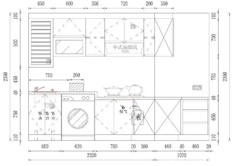 橱柜吊柜深度标准尺寸