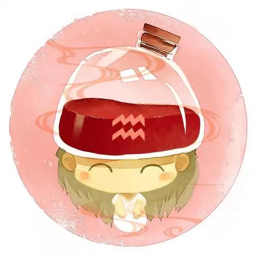 脸朝前方的水瓶座女生圆头像