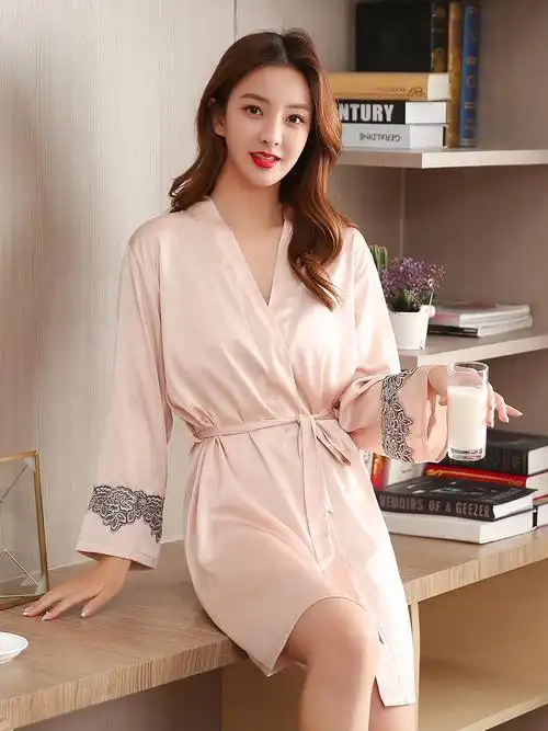 冰丝睡衣女士夏季仿真丝绸睡裙高级性感薄款睡裙