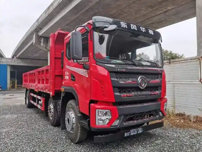 4米国六东风华神前四后四小三轴平板自卸货车