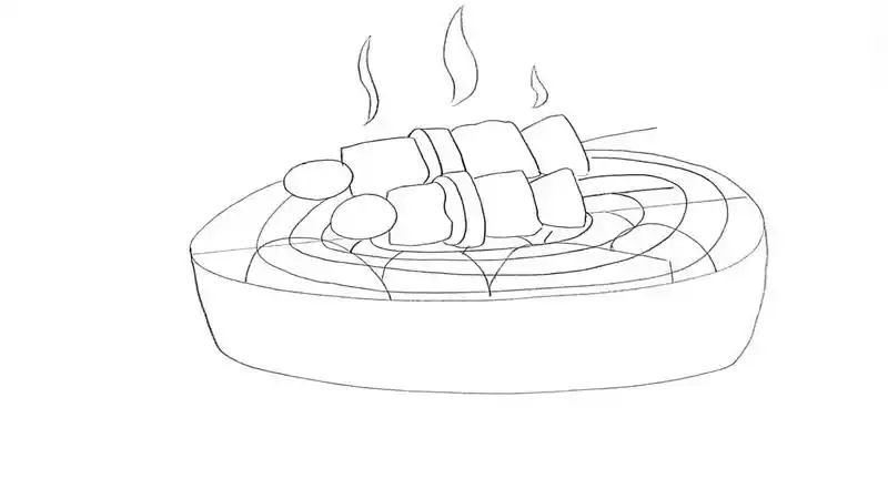 烧烤的简笔画怎么画烧烤简笔画图片大全