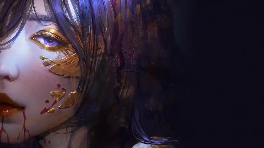 伤感动漫美女插画桌面壁纸