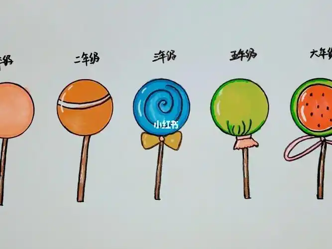 不同年级画棒棒糖