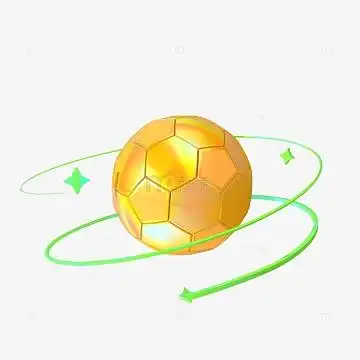 世界杯酸性金色足球3d环绕装饰元素