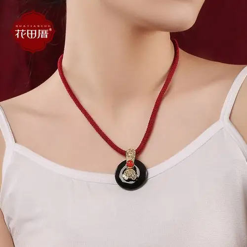 平安扣项链女锁骨链夏季短款简约气质大方复古民族风吊坠脖子颈链