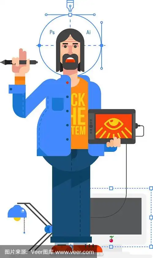 平面设计师平面风格的卡通形象