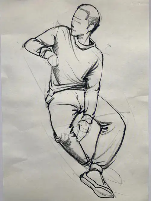 速写五分钟动态坐姿