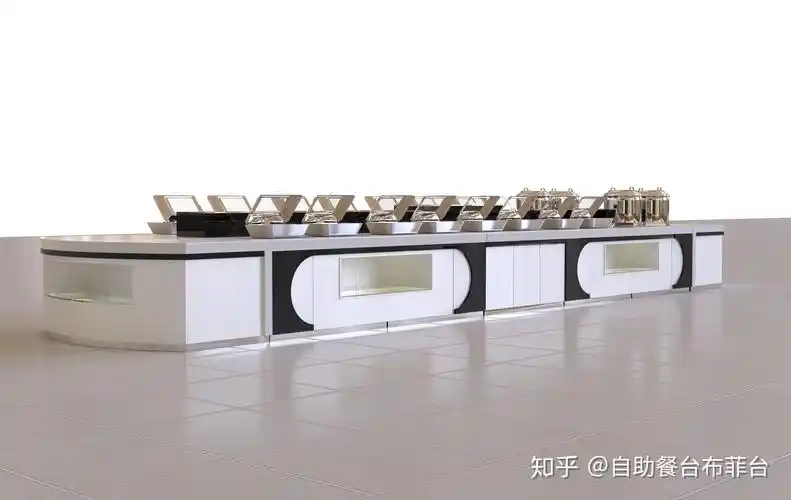 机关单位食堂自助取餐台保温打菜台设计效果图方案