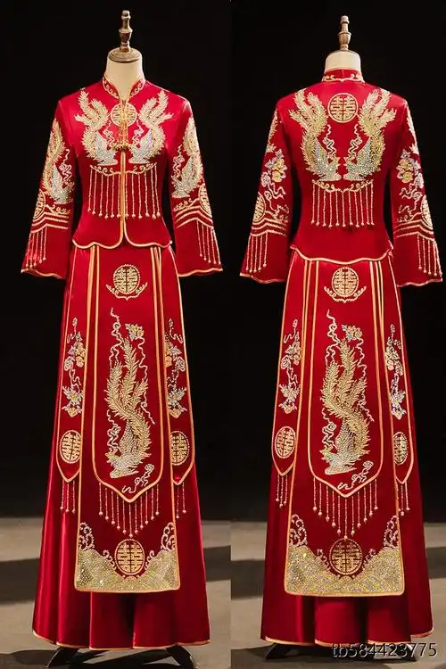 秀禾服2022新娘新款结婚中式礼服修身龙凤褂秀和服女嫁衣夏季薄款