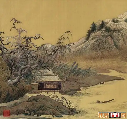 夏圭《雪堂客话图》_夏圭描绘江南雪景的山水画代表作品赏析