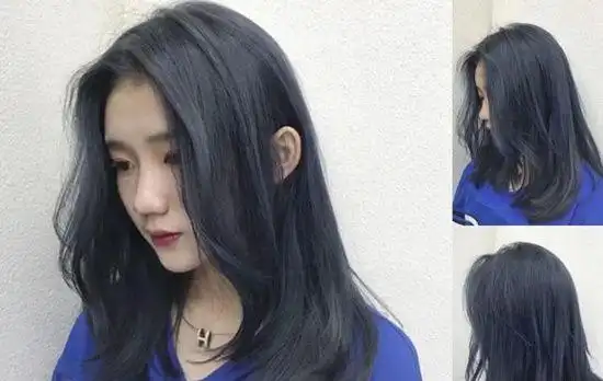 雾霾蓝灰色头发图片 超级显白的发色