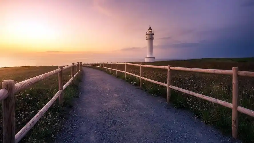 灯塔,公路,海运,日落,风景电脑壁纸高清大图预览1920x1080_风景壁纸