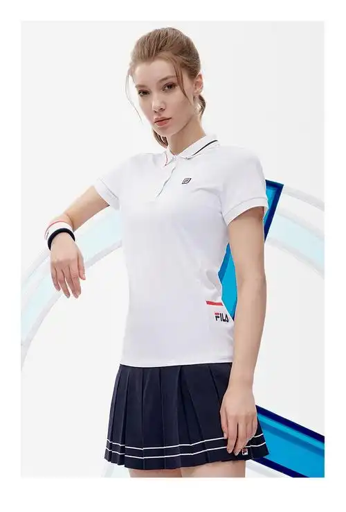 filaathletics斐乐官方女子短袖t恤2022年夏季运动针织短袖polo衫女装