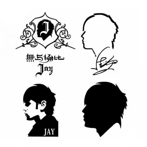 周杰伦车贴贴纸明星人物剪影音乐歌手头像反光汽车装饰贴