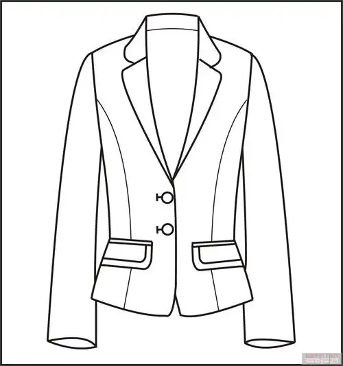 cd画的西装平面款式图(原创每日更新)-服装画/服装设计手稿 - 穿针