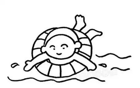 幼儿游泳简笔画图片大全